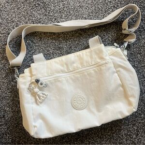 Kipling Cream White Crossbody Bag with Monkey Keychain
